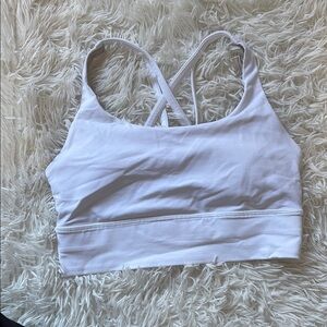 Lululemon Athletica White Sports Bra with Crossed Straps
